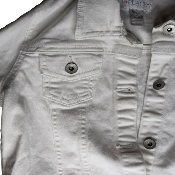 The Childrens Place Girls White Army Lightweight Jacket Casual Size 10 /12 | L/G - Picture 8 of 9